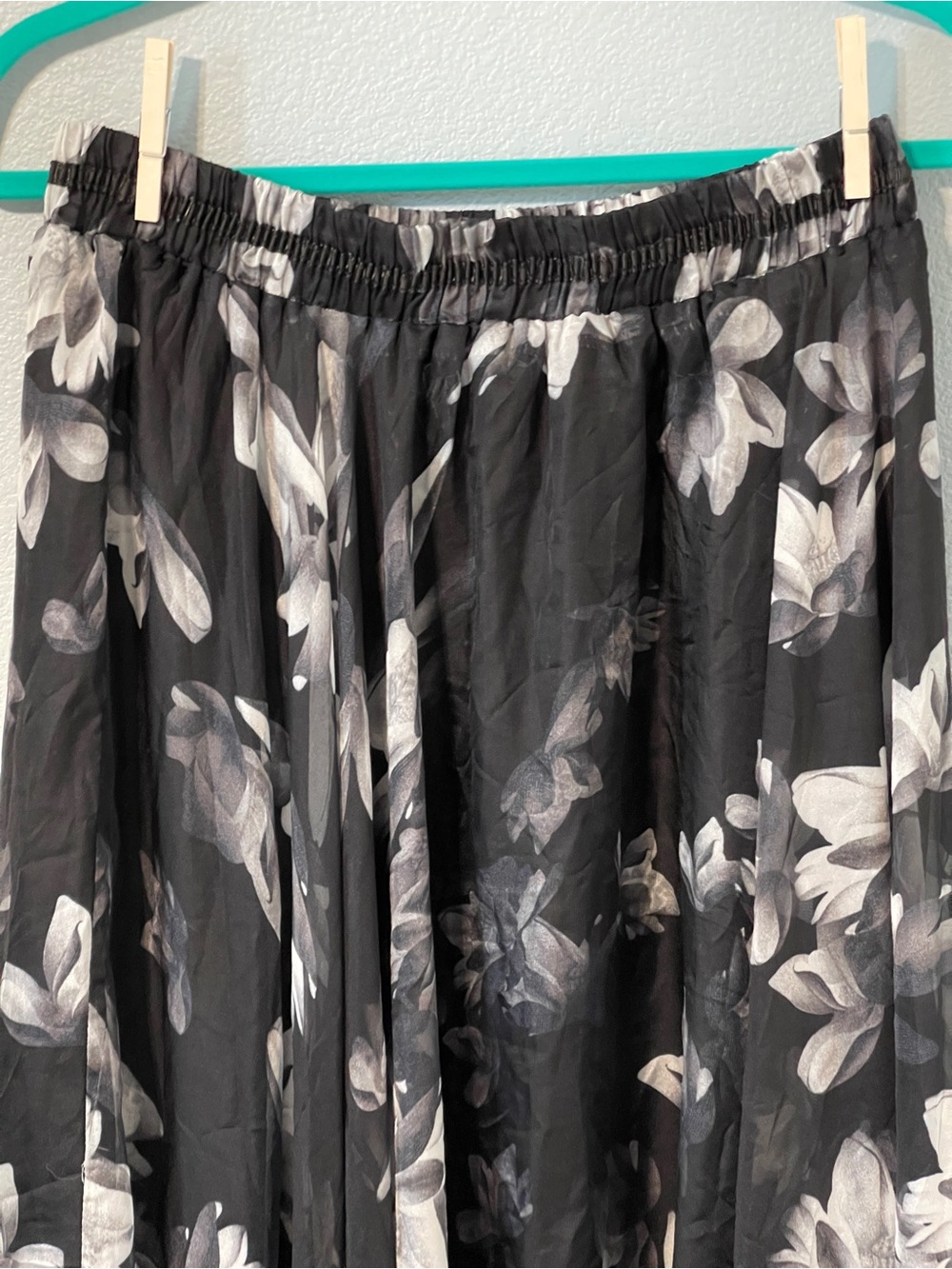 Afibi Black Gray Floral Chiffon Maxi Skirt Whimsigoth Fairy Grunge Boho Goth XS - Picture 3 of 6